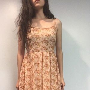 Peach Floral Summer Dress